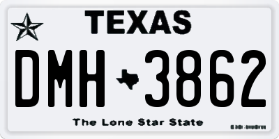 TX license plate DMH3862