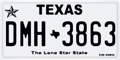 TX license plate DMH3863