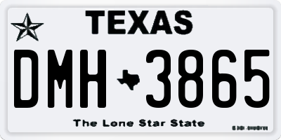 TX license plate DMH3865