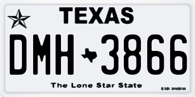 TX license plate DMH3866