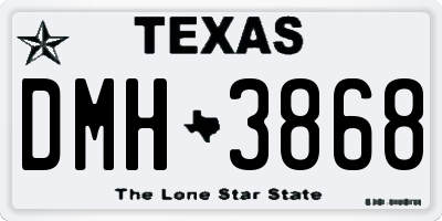 TX license plate DMH3868