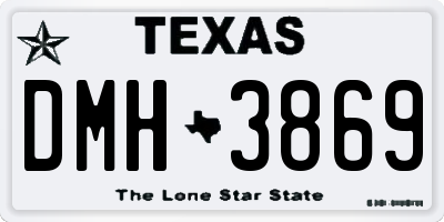 TX license plate DMH3869