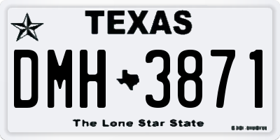 TX license plate DMH3871