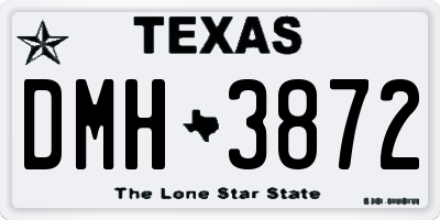 TX license plate DMH3872