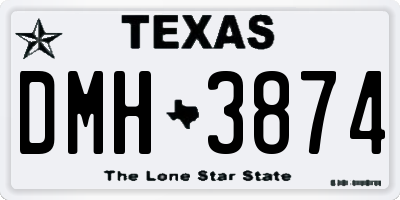 TX license plate DMH3874