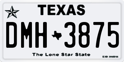 TX license plate DMH3875