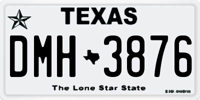 TX license plate DMH3876