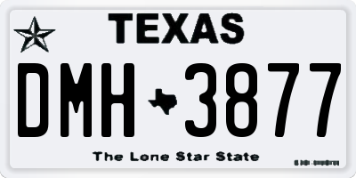 TX license plate DMH3877