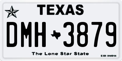 TX license plate DMH3879