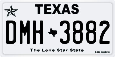 TX license plate DMH3882