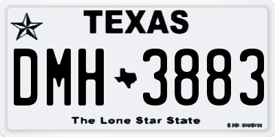 TX license plate DMH3883