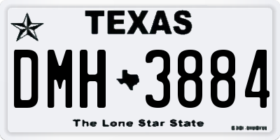 TX license plate DMH3884