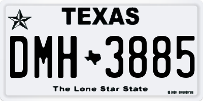 TX license plate DMH3885