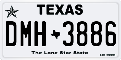 TX license plate DMH3886
