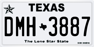 TX license plate DMH3887