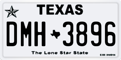 TX license plate DMH3896