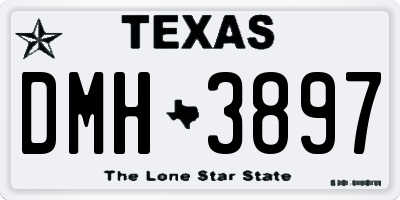 TX license plate DMH3897