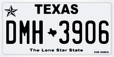 TX license plate DMH3906