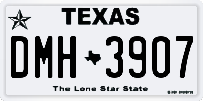 TX license plate DMH3907