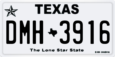 TX license plate DMH3916