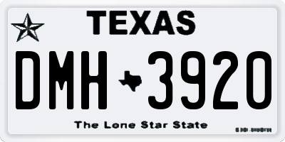 TX license plate DMH3920