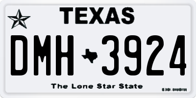 TX license plate DMH3924