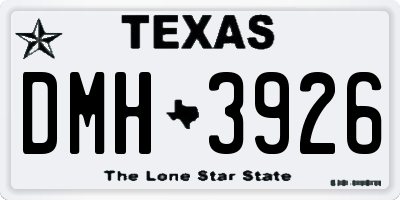 TX license plate DMH3926
