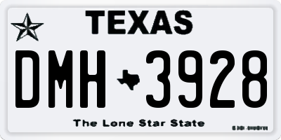 TX license plate DMH3928