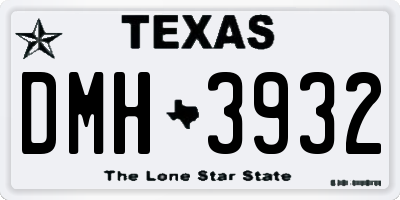 TX license plate DMH3932
