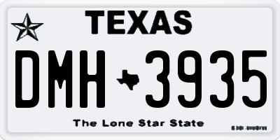 TX license plate DMH3935