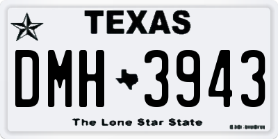TX license plate DMH3943