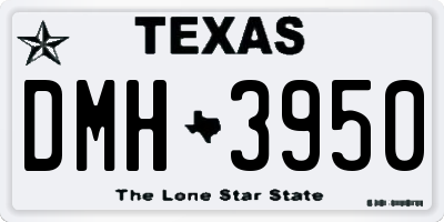 TX license plate DMH3950