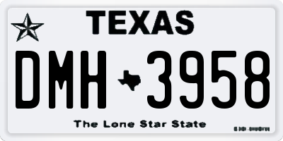 TX license plate DMH3958