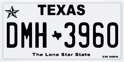 TX license plate DMH3960
