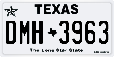 TX license plate DMH3963