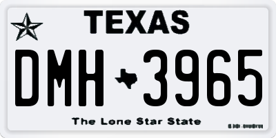 TX license plate DMH3965