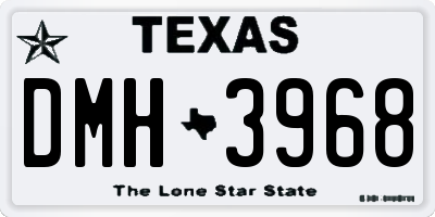 TX license plate DMH3968
