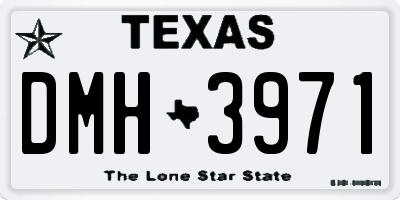 TX license plate DMH3971