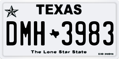 TX license plate DMH3983
