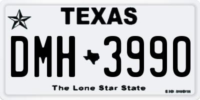 TX license plate DMH3990