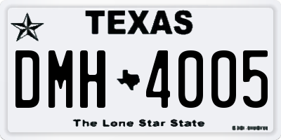 TX license plate DMH4005