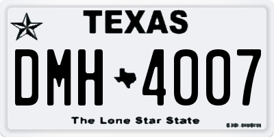 TX license plate DMH4007