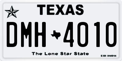 TX license plate DMH4010