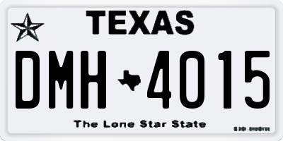 TX license plate DMH4015