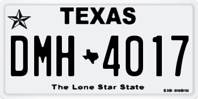 TX license plate DMH4017