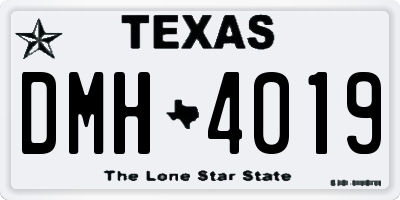 TX license plate DMH4019