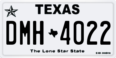 TX license plate DMH4022