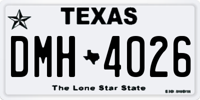 TX license plate DMH4026