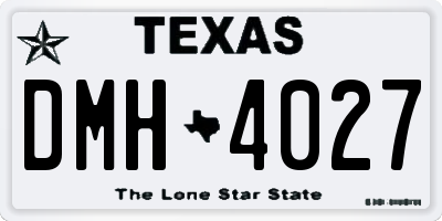 TX license plate DMH4027