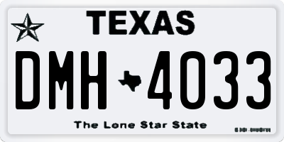 TX license plate DMH4033